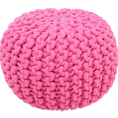 Pouf fille tricoté lili rose (30 x 20 x 30 cm)