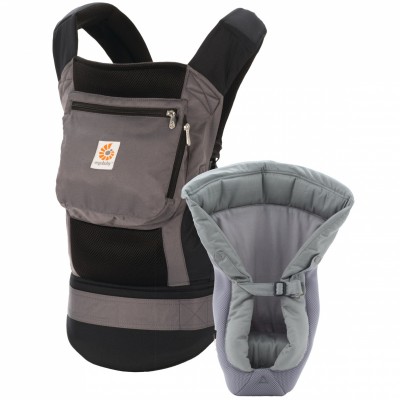 Pack évolutif performance gris charbon (porte-bébé et coussin)