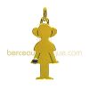 Pendentif petit tr�sor motif fille avec saphir bleu (or jaune)