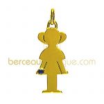 Pendentif petit tr�sor motif fille avec saphir bleu (or jaune) - A.Augis