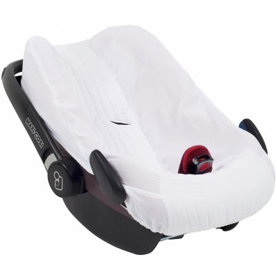 Housse de cosy piqué white pour siège-auto cabrio