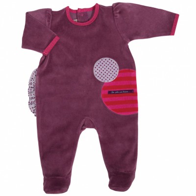 Pyjama parme Les jolis pas beaux (3 mois) par Moulin Roty