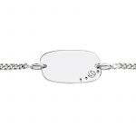 Gourmette b�b� plaque rectangulaire (or blanc) - Berceau magique bijoux