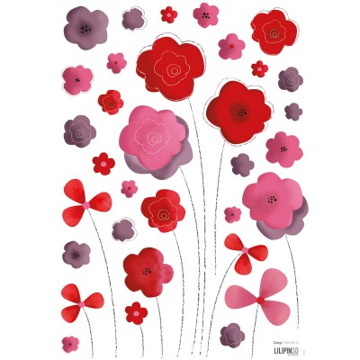 Stickers a3 garance coquelicots xl m by yolande d. (29,7 x 42 cm)