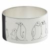 Rond de serviette Pingouins (m�tal argent�)