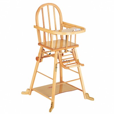 Chaise haute transformable dossier bois courb� par Combelle