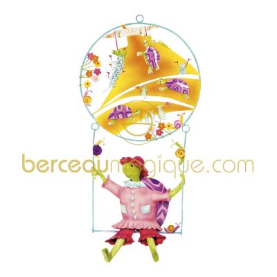 Mobile balanciel tortue rose par L'oiseau bateau