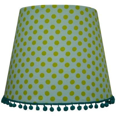 Abat-jour robotic vert à pois pour lampe (35 x 28 cm)
