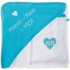 Cape de bain Maman et Papa avec gant assorti Turquoise