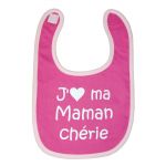 Bavoir J'aime ma maman ch�rie fuchsia - BB & Co
