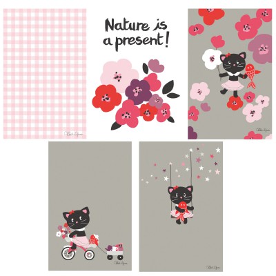 5 cartes décoratives milly & flore by chloe lefeuvre