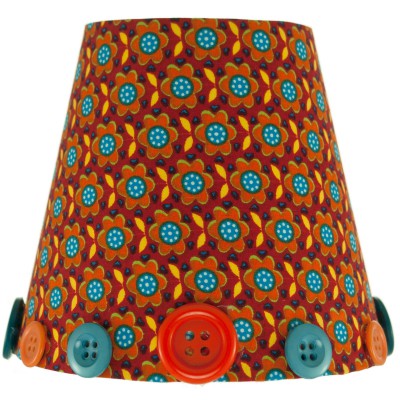 Abat-jour retro vintage orange pour lampe (13 x 14 cm)