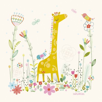 Tableau safari princess by paper & cloth little giraffe (30 x 30 cm)