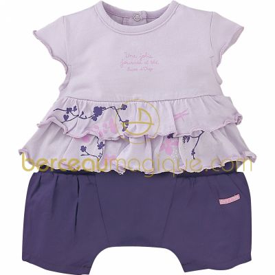 Ensemble court T-shirt + short Bouquet d'�t� (1 mois au 12 mois) par Sucre d'orge