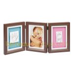 Cadre photo empreinte Baby Art Double Print Frame marron / bleu-rose - Baby Art