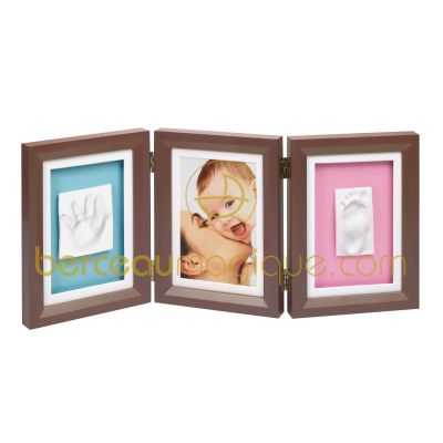 Cadre photo empreinte Baby Art Double Print Frame marron / bleu-rose par Baby Art