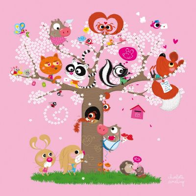 Tableau valentine pirates by charlotte ameling valentine (40 x 40 cm)