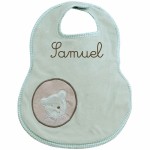 Bavoir C�ladon personnalisable Basile et Lola (39cm) - Moulin Roty