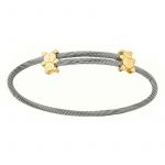 Jonc b�b� or et acier motifs oursons  - Berceau magique bijoux