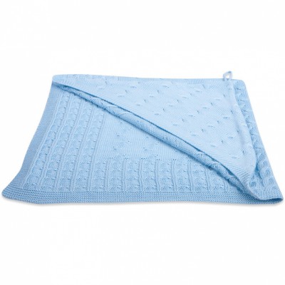 Cape de bain cable uni bleu ciel (80 x 80 cm)