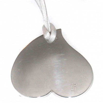 M�daille de berceau Coeur (argent massif) par Loupidou