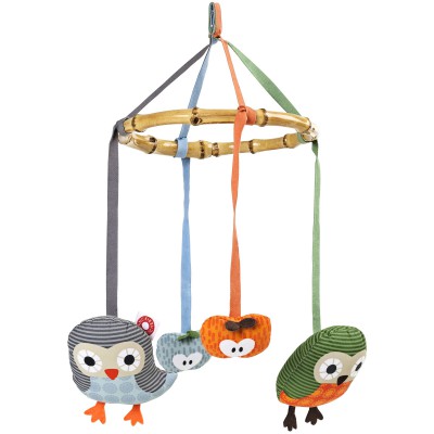 Mobile chouettes en coton bio