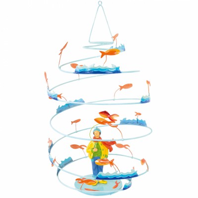 Mobile décoratif spirale garçon pécheur