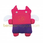 Peluche Chat Monstre en polaire fuschia / violet (20 cm) - Trousselier