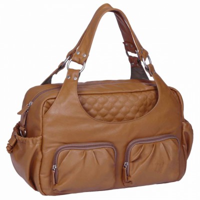 Sac à langer tender multipocket simili cuir cognac