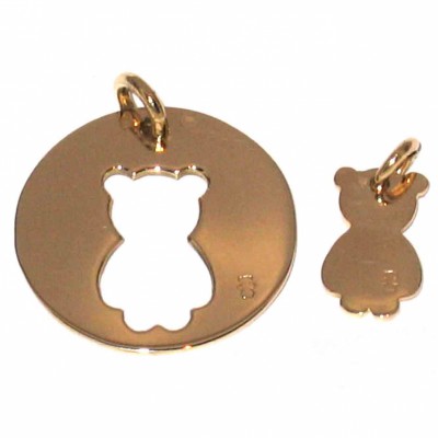 Pendentif ''Future Maman'' nounours (or jaune ou blanc)   par  Loupidou