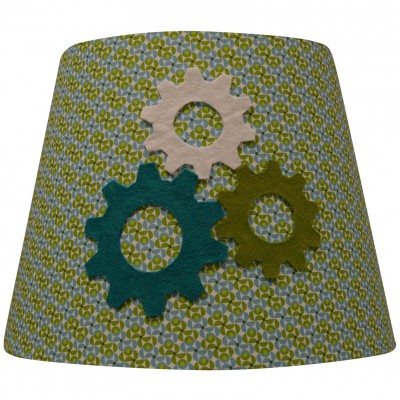 Abat-jour robotic vert engrenages pour lampe (35 x 28 cm)