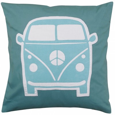 Coussin carré little van bleu (40 x 40 cm)