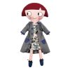 Poup�e Ninon Parisienne avec v�tements (manteau, robe liberty et chaussures)