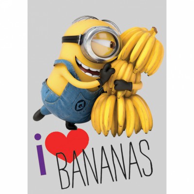 Tapis rectangulaire les minions love bananas (95 x 133 cm)