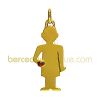 Pendentif petit tr�sor motif gar�on avec saphir rose (or jaune)