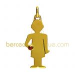 Pendentif petit tr�sor motif gar�on avec saphir rose (or jaune) - A.Augis