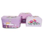 Lot de 3 valisettes pour enfant Chateau et fleurs  - Sebra