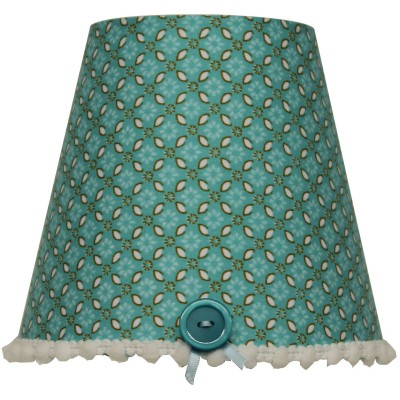 Abat-jour retro vintage turquoise pour lampe (13 x 14 cm)