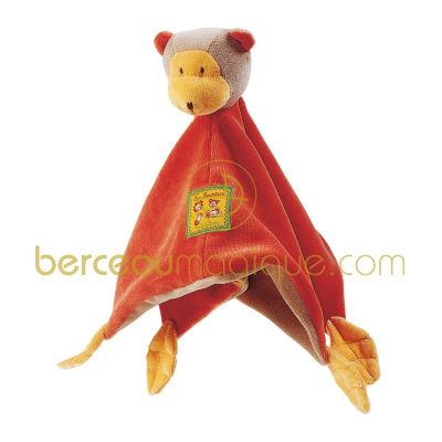 Doudou plat singe personnalisable Les Loustics par Moulin Roty