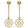 Boucles d'oreilles pendantes fleurs ajour�es (or jaune 750�)