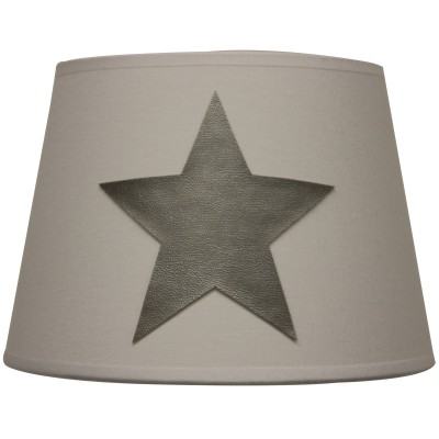 Abat-jour silver star blanc étoile taupe pour lampe (20 x 15 cm)