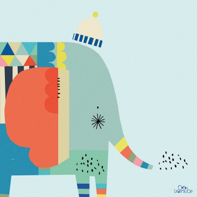Tableau paxton l'éléphant by carly gledhill (30 x 30 cm)