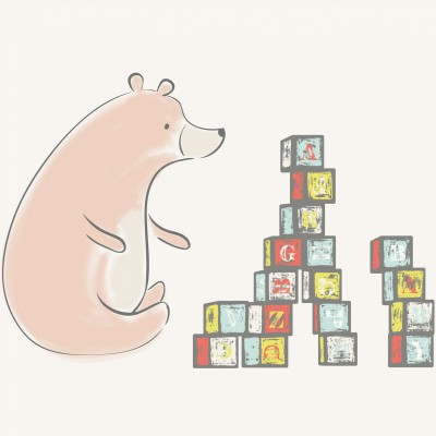 Tableau playtime by briagell perret plays blocks (30 x 30 cm)