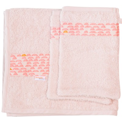 Set 1 serviette et 2 gants de toilette pebble pink