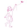 Sticker mural Louca et son papillon (120 x 62 cm)