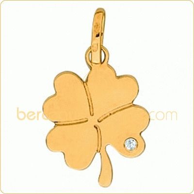 Pendentif tr�fle et un diamant par Berceau magique bijoux