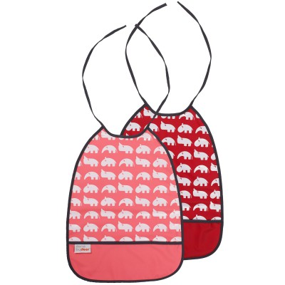 Lot de 2 bavoirs rose framboise