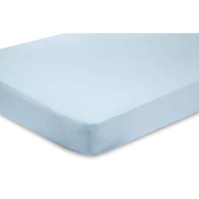 Drap housse uni bleu (120 x 60 cm)