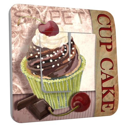 Interrupteur décoré double cup cake chocolat
