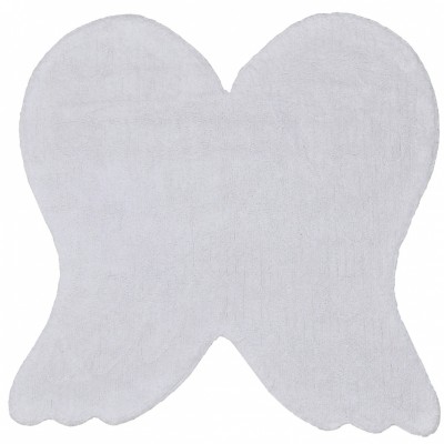 Tapis fille souple blanc ailes d'ange (120 x 160 cm)
